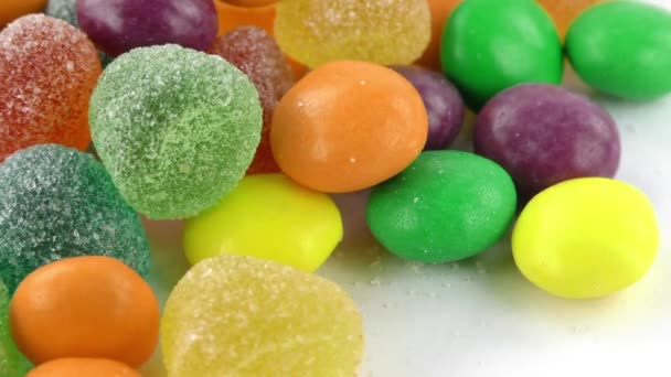 Doces Doce Geleia Lolly e Delicioso Açúcar Sobremesa — Vídeo de Stock