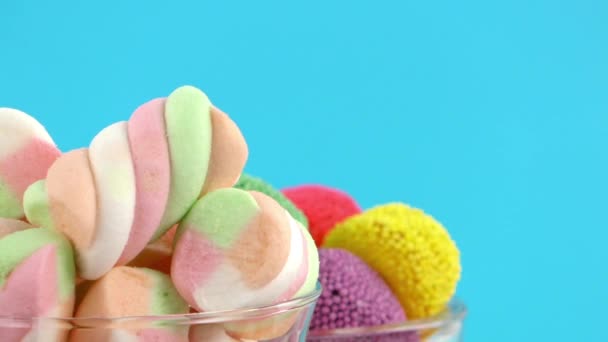 Dulce caramelo jalea Lolly y delicioso postre de azúcar — Vídeo de stock
