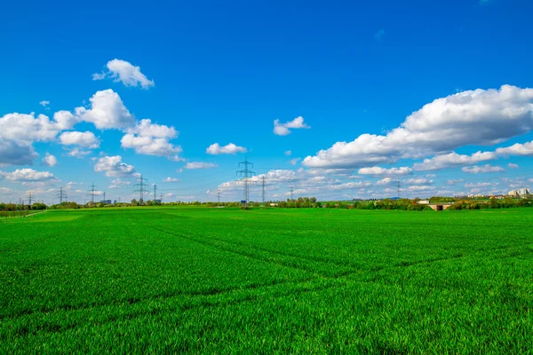 Campo natural y cielo de nubes suaves brillantes —  Fotos de Stock