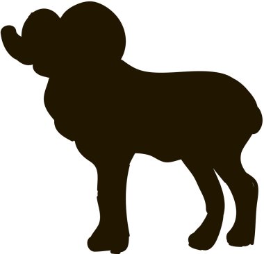 İllüstrasyon siluet bir koyun sembol 2015