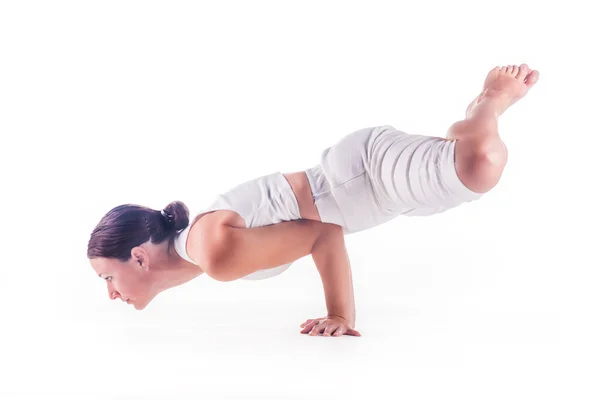 Woman practicing yoga — Stock Photo, Image