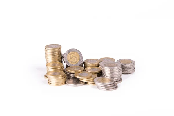 Coins in Poland. Polish zloty. PLN. — Stock Photo, Image