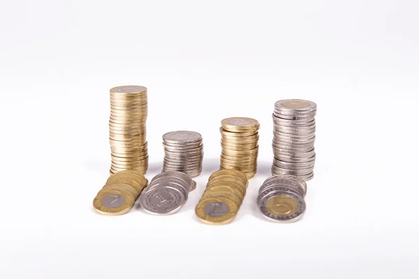 Monedas en Polonia. Zloty polaco. PLN . Imagen de stock