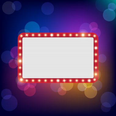 vektör neon parlak büyük tahta retro biçiminde