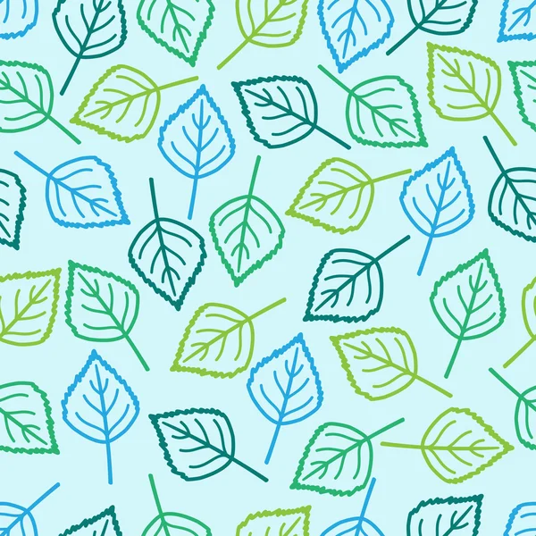 Vecteur fond sans couture avec des feuilles colorées — Image vectorielle