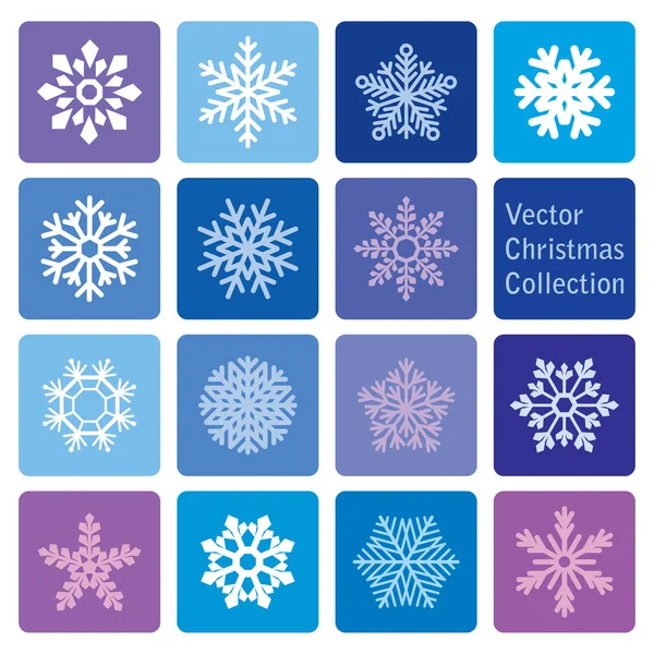 Wektor zbiory: Boże Narodzenie i nowy rok ikony płatki śniegu — Wektor stockowy