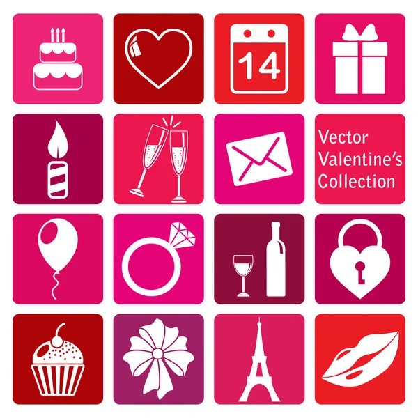 Colección de vectores: San Valentín iconos del día — Vector de stock