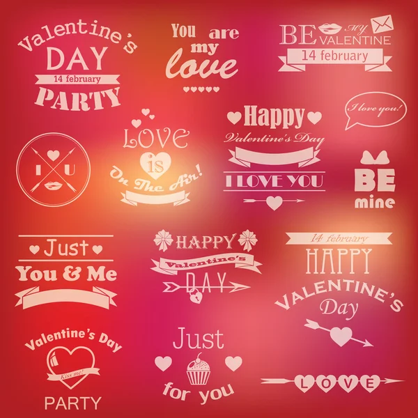 Vector collection of st. valentine's day banners — Stock Vector