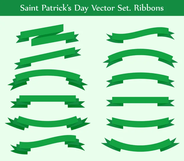 Vector collection: green ribbons — Stock Vector