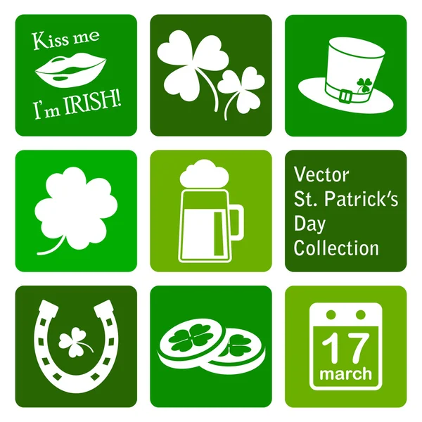 Vector collectie: st. Patricks dag pictogrammen — Stockvector