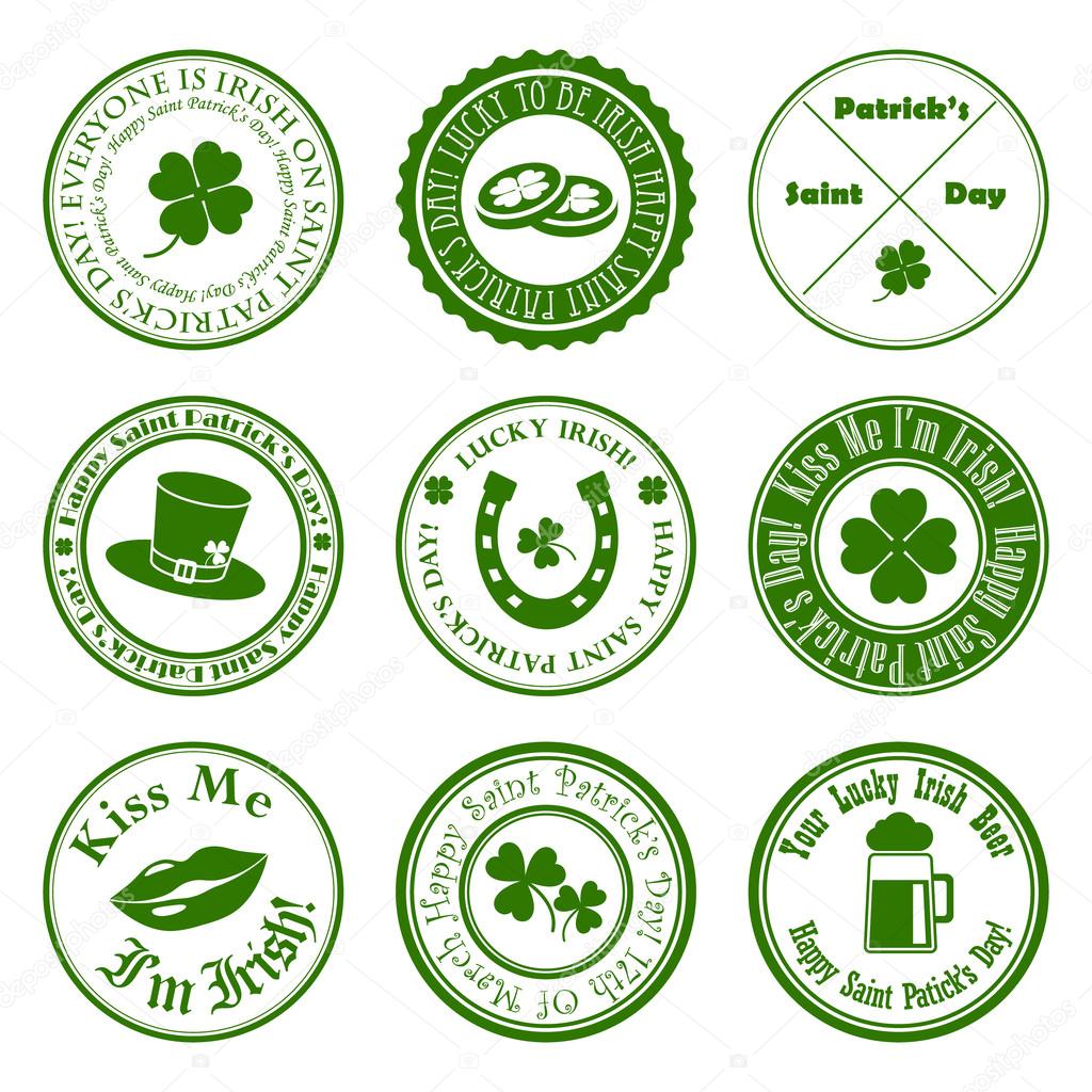 Collection of vector st. patrick's logos