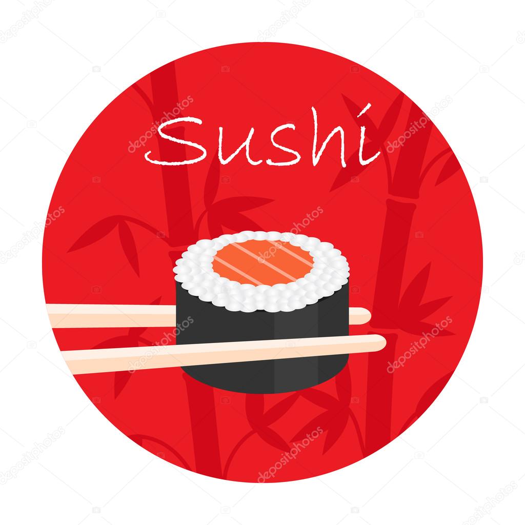 Vector logo with sushi