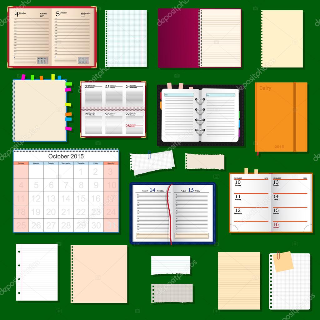Collection of vector notebooks