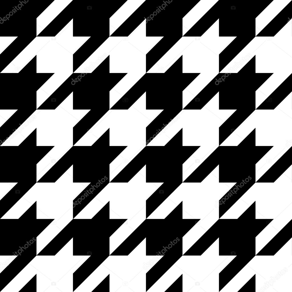 Vector houndstooth seamless black and white pattern