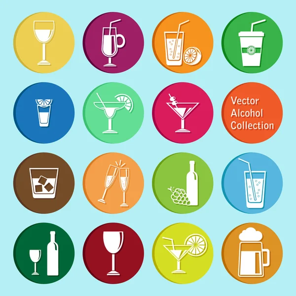 Vector collection: alcohol icons — Stock Vector