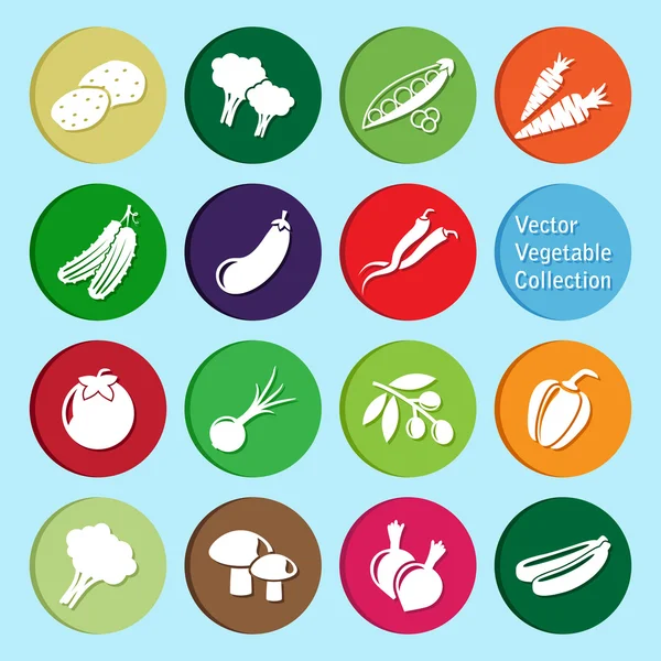 Vector collection: vegetable icons — Stock Vector