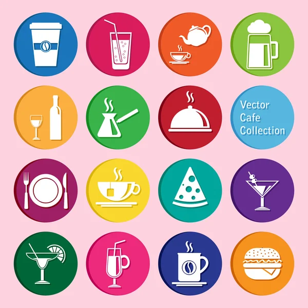 Coleção vetorial: ícones de café e restaurante —  Vetores de Stock