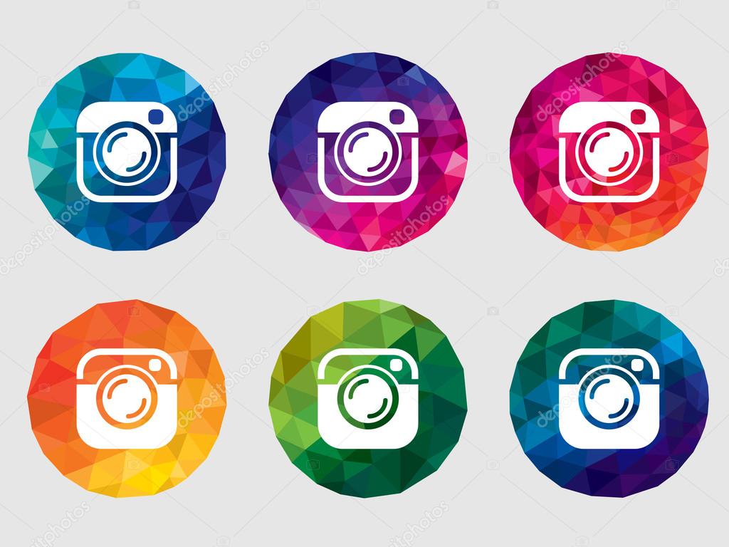 Set of vector camera icons
