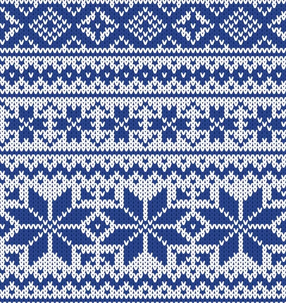 Vettoriale maglia senza cuciture sfondo con ornamento natalizio — Vettoriale Stock