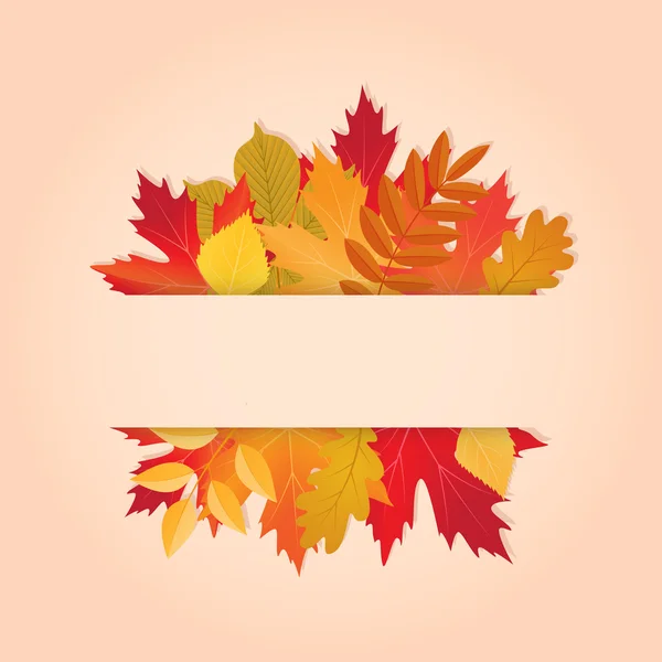 Cadre vectoriel avec feuilles d'automne colorées — Image vectorielle