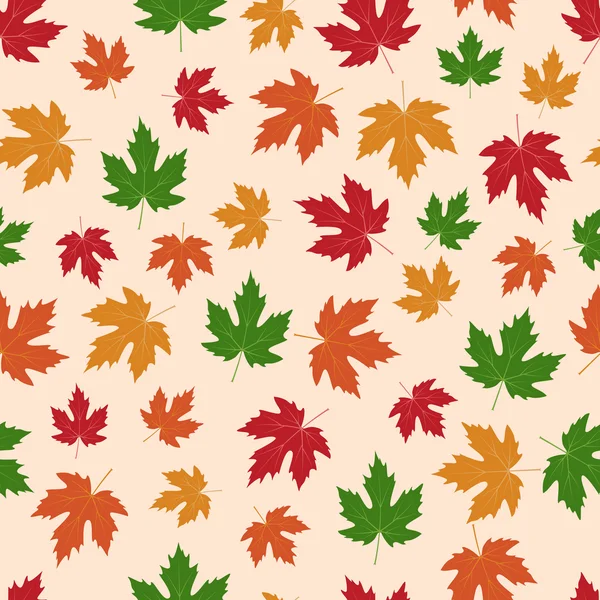 Fond sans couture vectoriel avec des feuilles d'érable d'automne — Image vectorielle