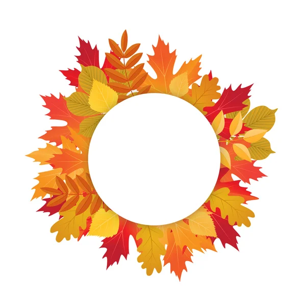 Vector frame with colored autumn leaves — Stock Vector