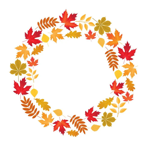 Marco vectorial con hojas de otoño de colores — Archivo Imágenes Vectoriales