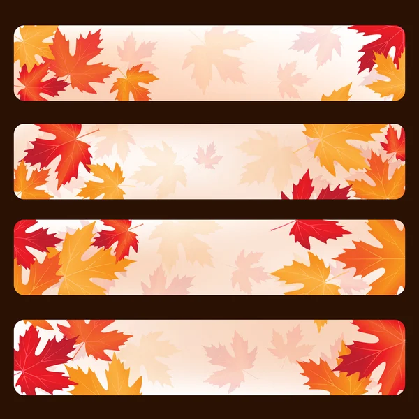Set von Vektorrahmen mit Ahornblättern im Herbst — Stockvektor