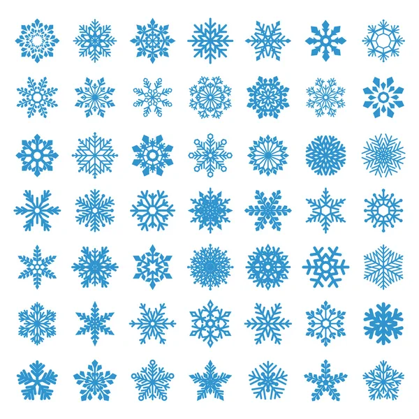 Conjunto de copos de nieve Vector — Vector de stock