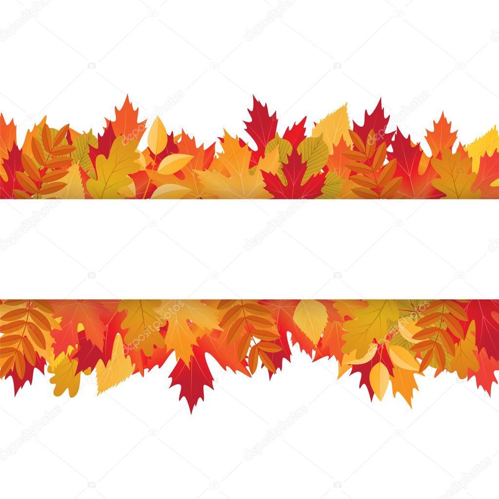 vector frame with colored autumn leaves
