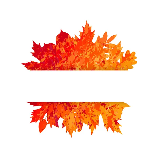 Vector frame with autumn leaves in grunge style — Stock Vector