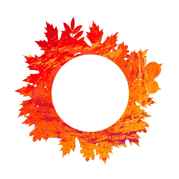 Marco vectorial con hojas de otoño en estilo grunge — Archivo Imágenes Vectoriales