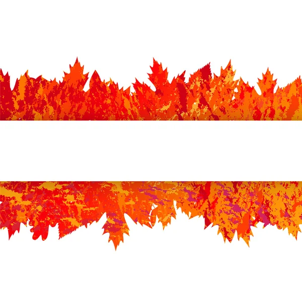 Cadre vectoriel avec feuilles d'automne en style grunge — Image vectorielle