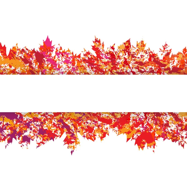 Vector frame with autumn leaves in grunge style — Stock Vector