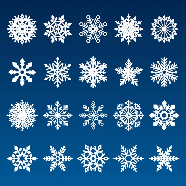 Conjunto de copos de nieve Vector — Vector de stock