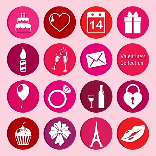 Vector collection of st. valentine's day icons — Stock Vector