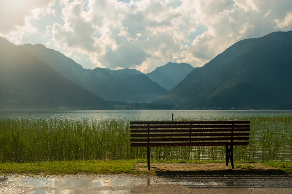 Achensee 在提洛尔阿尔卑斯山 免版税图库图片