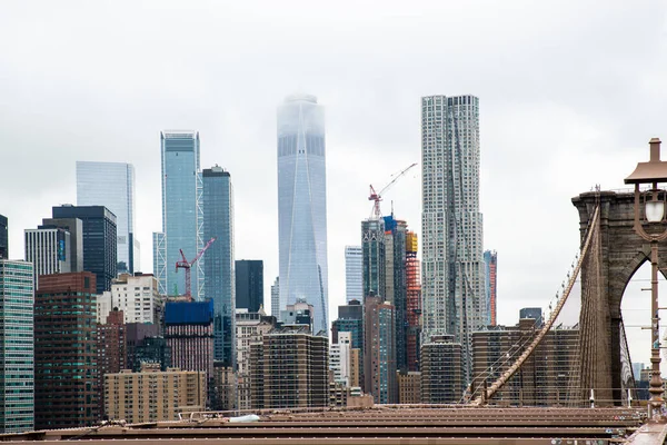 Бруклінський Міст Нью Йорк Мангеттен Сша — стокове фото