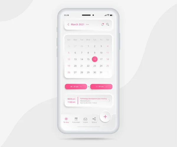 conceito de aplicativo planejador de calendário smartwatch, relógio  calendário de atividades ui ux, aplicativo de reunião de planejamento anual  de agenda de calendário de relógio de pulso, eventos de calendário,  compromisso, fitness