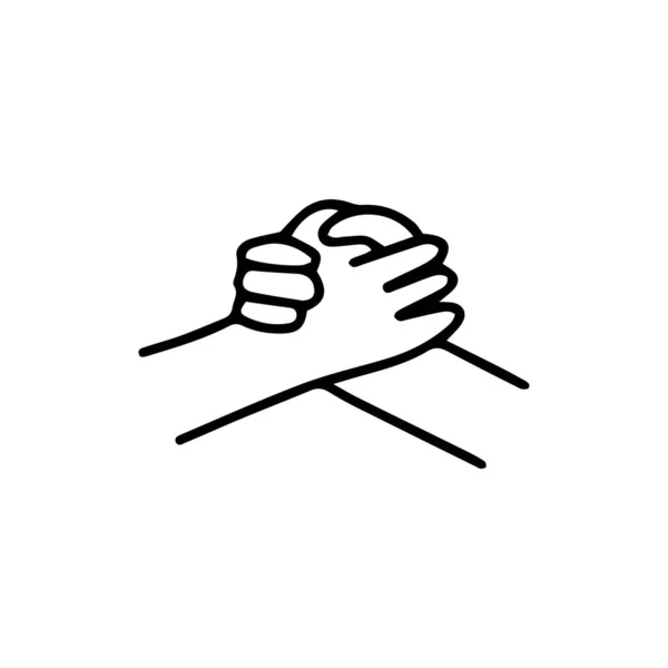 Kräftiger Händedruck Mit Griff Tolle Arbeit Begrüßung Oder Freundliche Unterstützung — Stockvektor