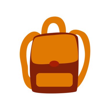 Okul çantası, sırt çantası. Renkli el çizimi vektör çizimi izole karalama. Boho