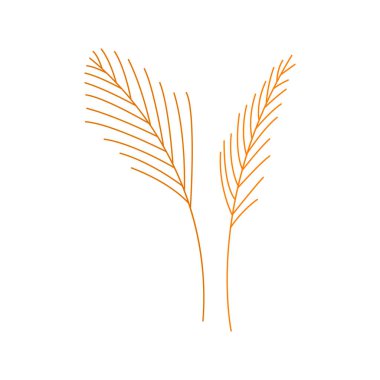 Soyut dekoratif bitki dalları. Renkli el çizimi vektör illüstrasyonuName