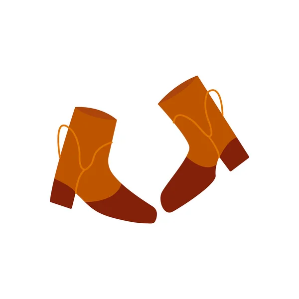 Botas Elegantes Para Mujer Con Tacones Anchos Con Hebilla Zapatos — Vector de stock