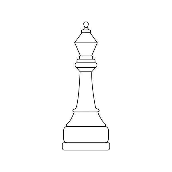 Σκάκι Κομμάτι Επίσκοπος Διάνυσμα Μαύρο Και Άσπρο Απομονωμένο Περίγραμμα Γραμμική — Διανυσματικό Αρχείο