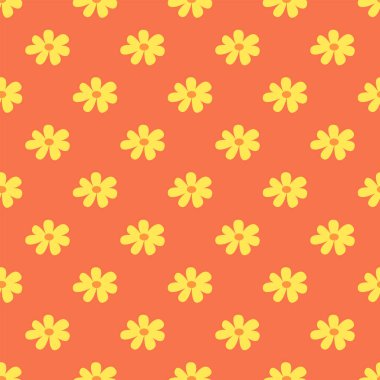 Papatya çiçekli kusursuz desen. Vektör papatya çizimi el çizimi. Botanik bitki geçmişi. Paketleme, yazdırma veya kumaş dokusu