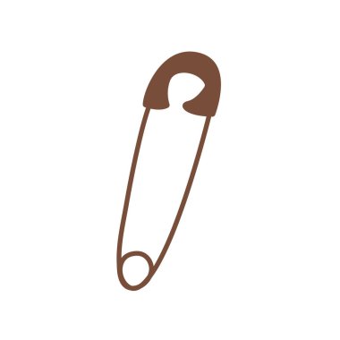 İğne. El çizimi stilinde renkli vektör çizimi izole edilmiş tek parça. Dikiş ögesi aracı