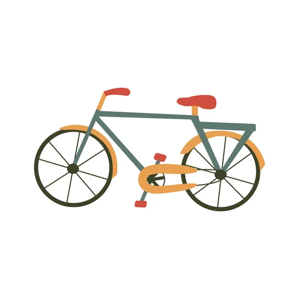 Fahrrad Bunte Vektorisolierte Illustration Von Hand Gezeichnet Fahrradtag Transport Von — Stockvektor