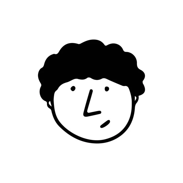 Чоловік Дурень Обличчям Чорно Білий Вектор Ізольований Логотип Ілюстрації Студент — стоковий вектор