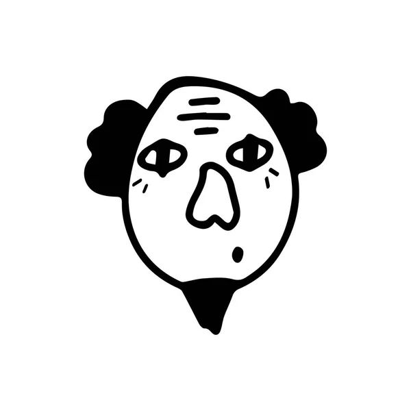 Doodle Guy Face Vecteur Noir Blanc Isolé Illustration Logo Unique — Image vectorielle