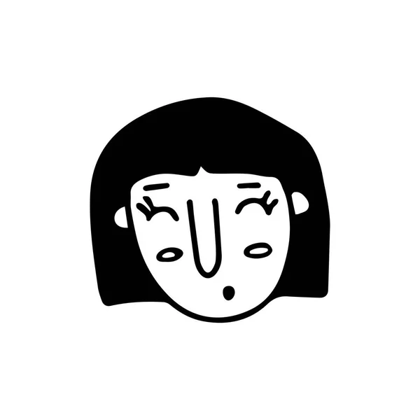 Чоловік Дурень Обличчям Чорно Білий Вектор Ізольований Логотип Ілюстрації Студент — стоковий вектор